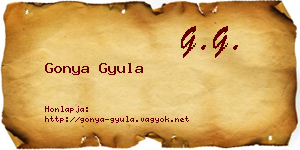 Gonya Gyula névjegykártya